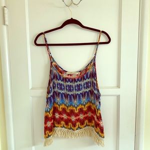 Colorful Fringe Boho Tank Top